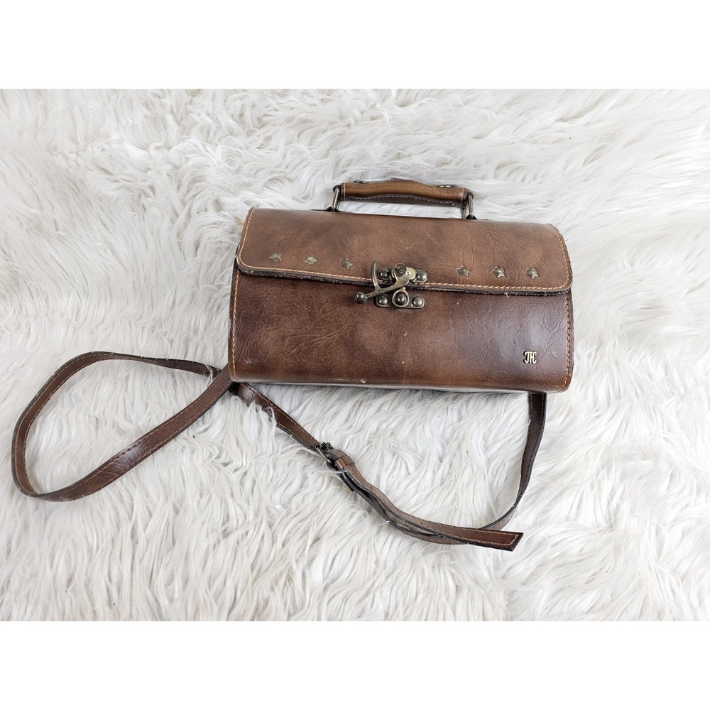 Vintage JHC Christian Charles Rare Brown Leather Attache Coach Messenger Bag
